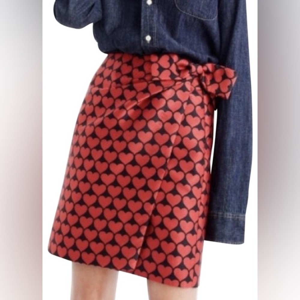 J. Crew Red Heart Skirt